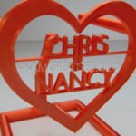 Hart met namen Tensegrity model