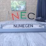 Waalbrug NEC rood groen zwart Nijmegen - LEDversie