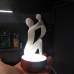 Moeder kind beeldje met verlichting