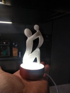 Moeder kind beeldje met verlichting